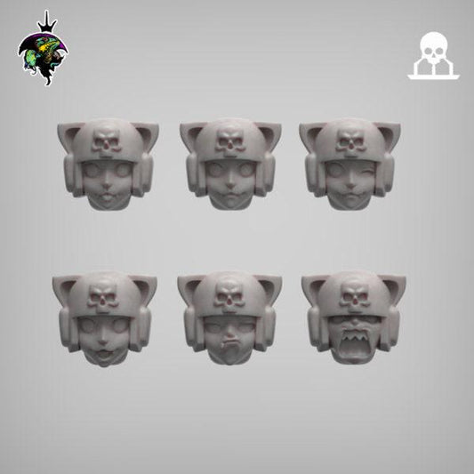 Catanyans Head set, Modular Space Cat Miniatures by Reptilian Overlords, Imperial Cat Conversion Bits for Sci-Fi Wargames