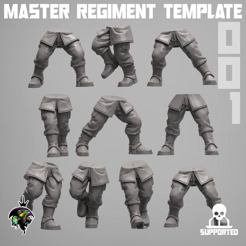 MODULAR Master Regiment Template, Modular Sci-Fi Wargames Space Guard Miniatures by Reptilian Overlords,  Imperial guard infantry regiment