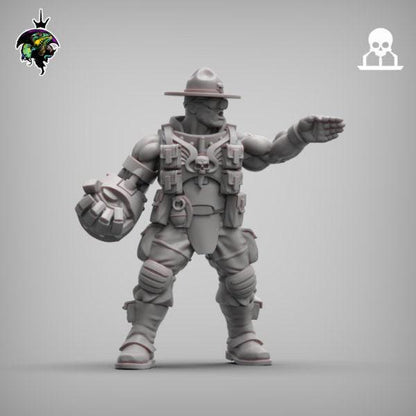 Sergeant Major Meatgrinder, Space Castellan Proxy, Space Guard Miniatures by Reptilian Overlords, Colonel Kilgore