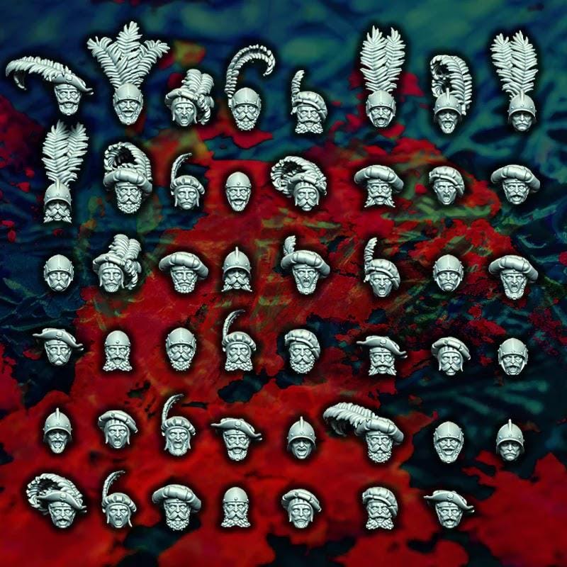 Imperial Landsknecht Handweapon and Shield Miniatures, Weapon Conversions Fantasy by Reptilian Overlords, perfect for Fantasy Wargames