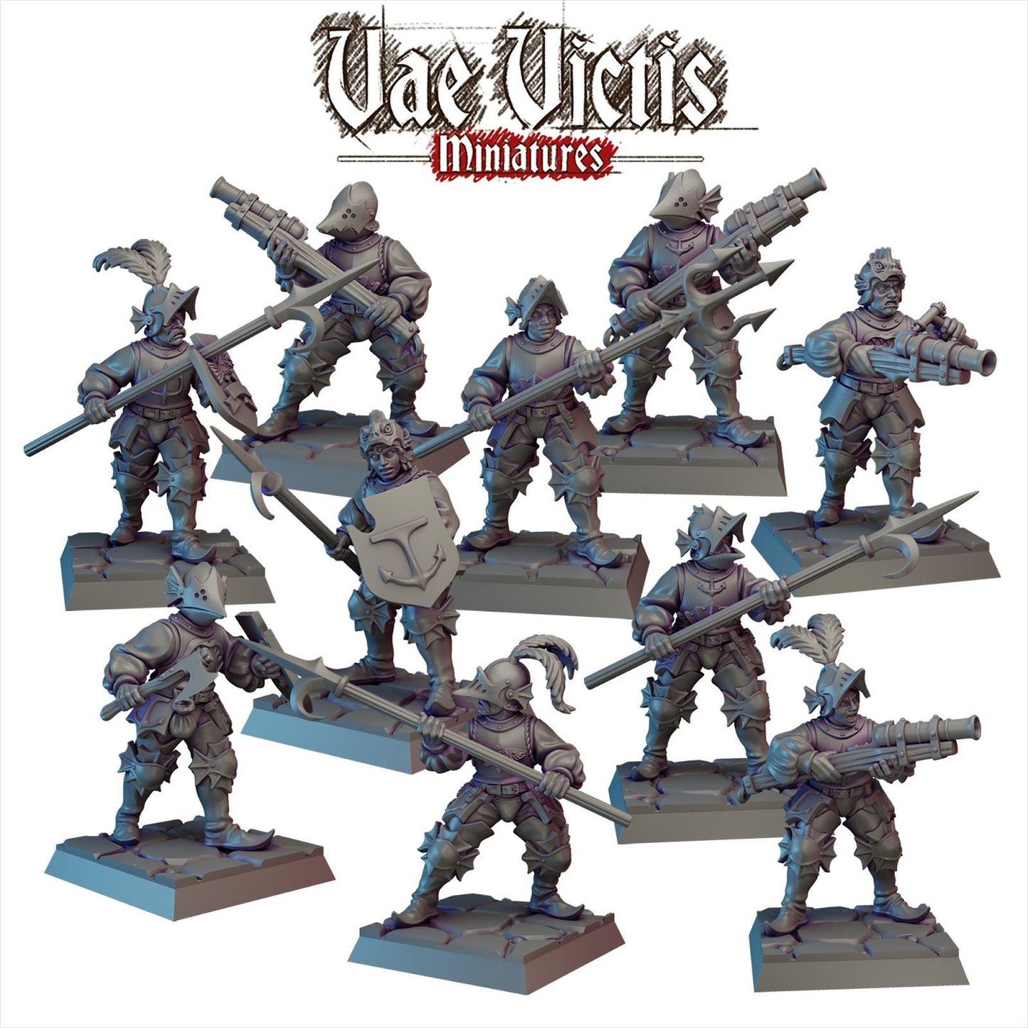 Modular Mercenary River Patrol Miniatures, Bits and Weapon Conversions Fantasy by Vae Victis, perfect for Fantasy tabletop Wargames