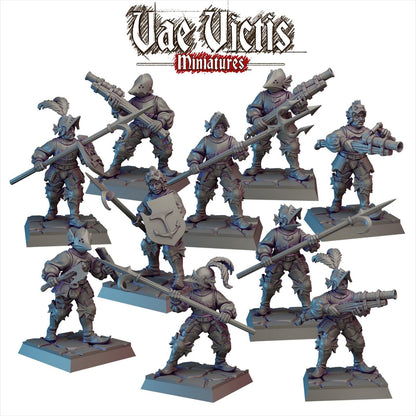 Modular Mercenary River Patrol Miniatures, Bits and Weapon Conversions Fantasy by Vae Victis, perfect for Fantasy tabletop Wargames
