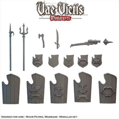 Modular Mercenary River Patrol Miniatures, Bits and Weapon Conversions Fantasy by Vae Victis, perfect for Fantasy tabletop Wargames