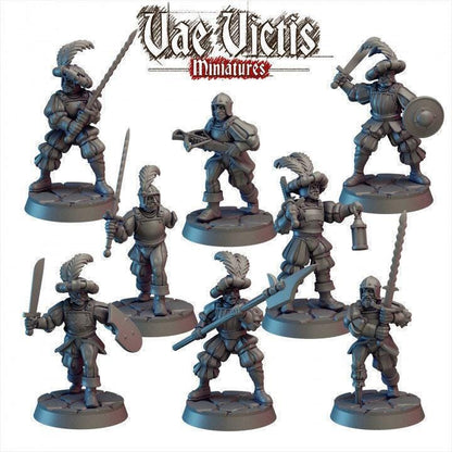 Landsknecht Warband , Assembled Empire Mercenaries Fantasy Miniatures by Vae Victis, perfect for Fantasy Wargames and Tabletop RPGs