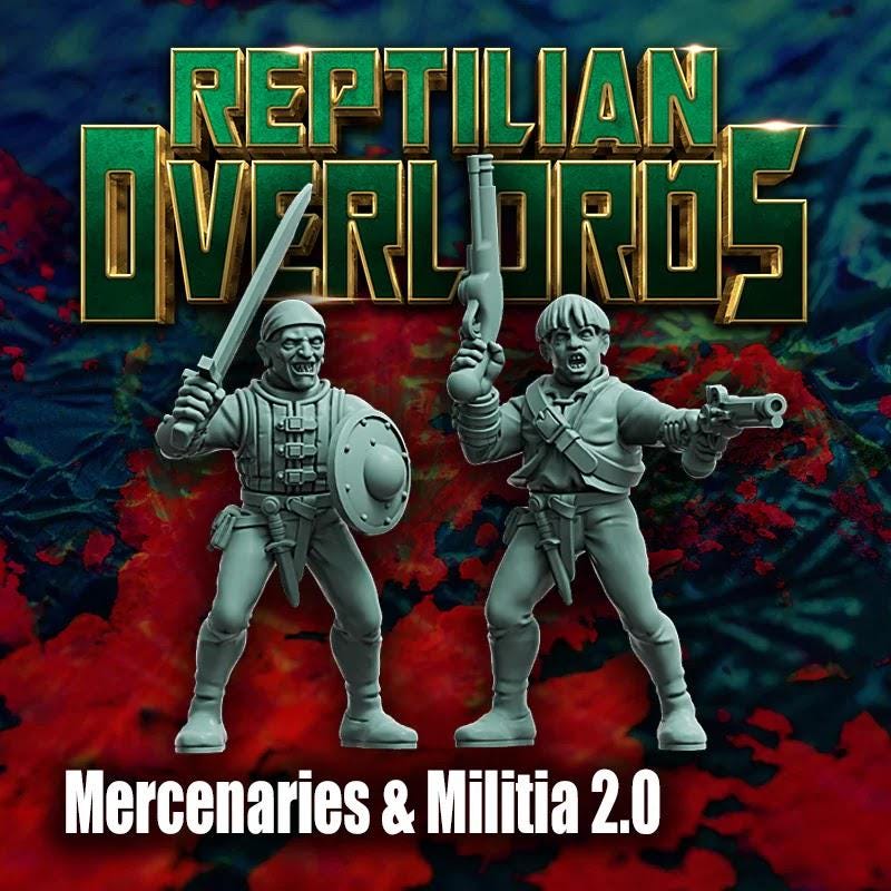 Modular Mercenaries & Militia 2.0, Weapons, Heads, Torsos and Legs. Fantasy Miniatures by Reptilian Overlords