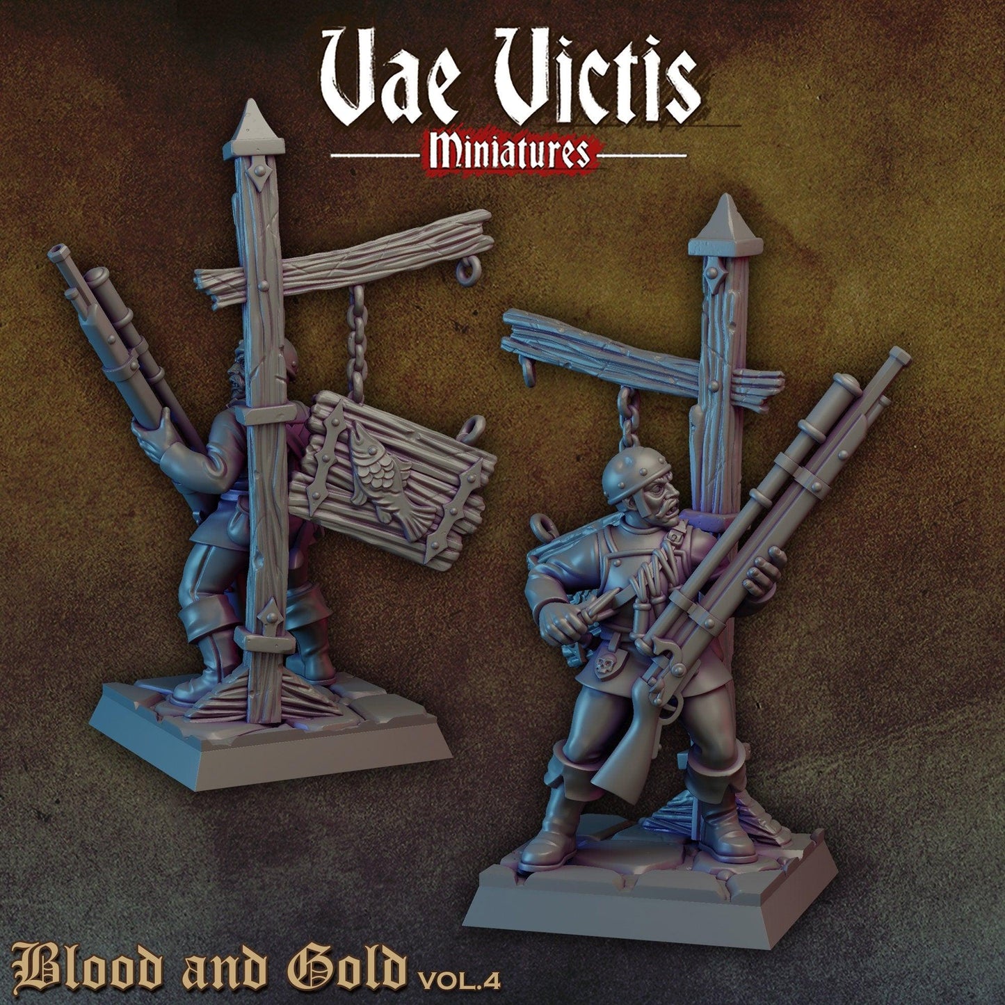 Modular Mercenary Handgunner Miniatures, Bits and Weapon Conversions Fantasy by Vae Victis, perfect for Fantasy tabletop Wargames