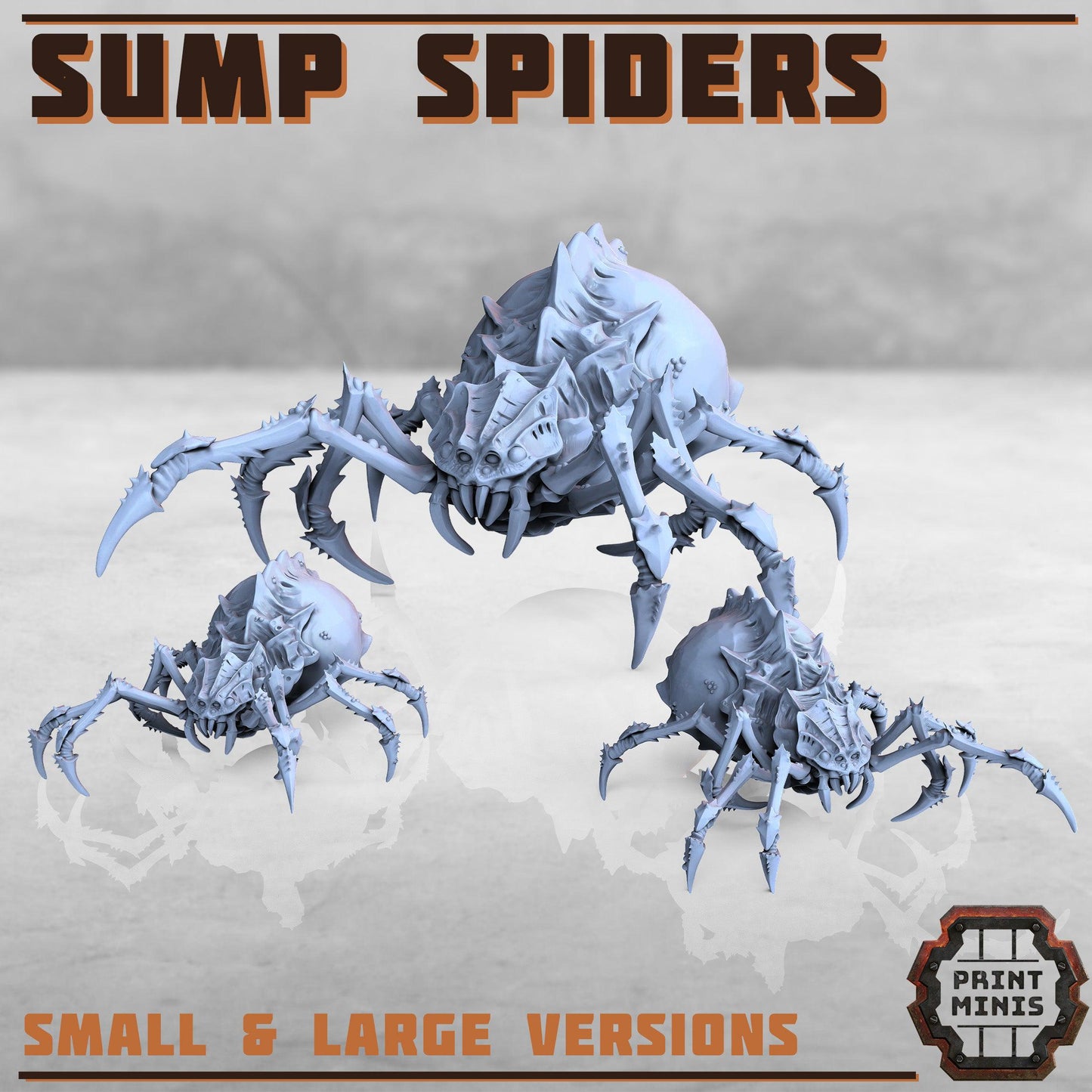 Sump Spiders, Modular Sci-Fi Miniatures by Print Minis, Grimdark Wargames Proxy