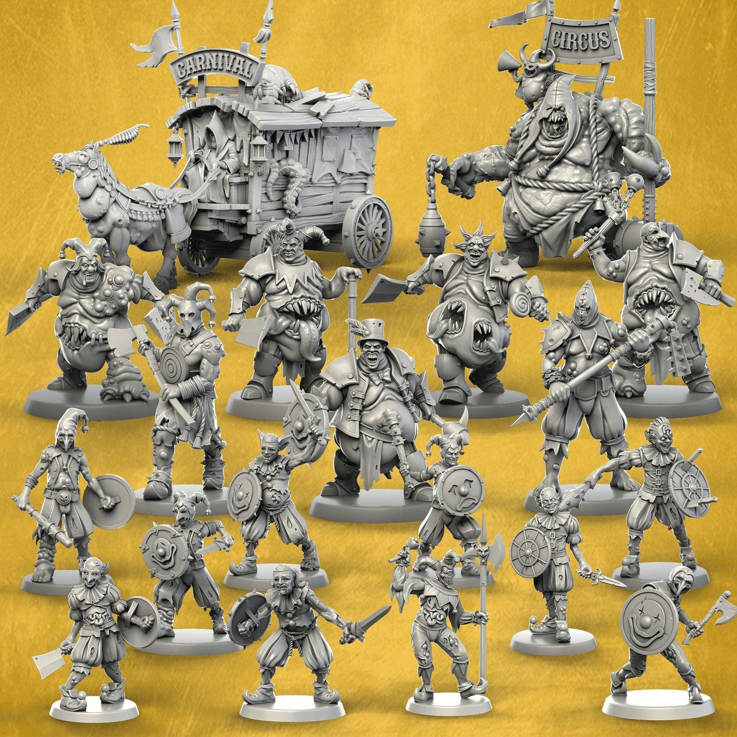 The Grand Plague Circus by Punga Miniatures - Wargame Scale 3D Printed Miniature - Part 1