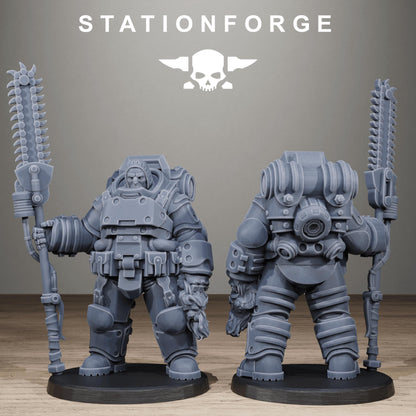 Techno Savages Vernaxers, Modular Sci-Fi Techno-Bot Miniatures by STATIONFORGE, Grimdark Wargames Proxy