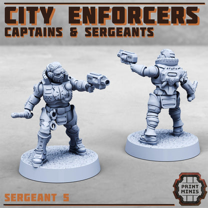 Captains & Sergeants, Modular Sci-Fi Miniatures by Print Minis, Grimdark Wargames Proxy