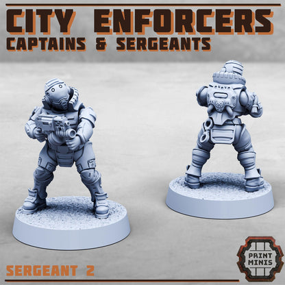 Captains & Sergeants, Modular Sci-Fi Miniatures by Print Minis, Grimdark Wargames Proxy