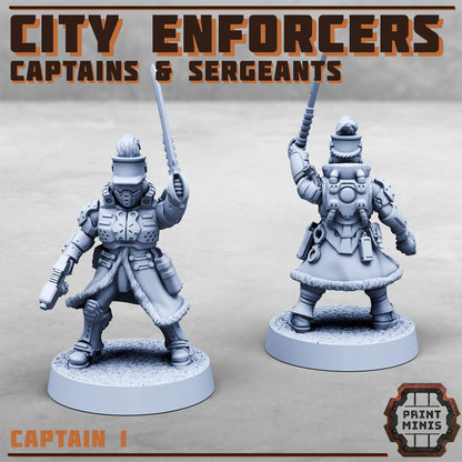 Captains & Sergeants, Modular Sci-Fi Miniatures by Print Minis, Grimdark Wargames Proxy