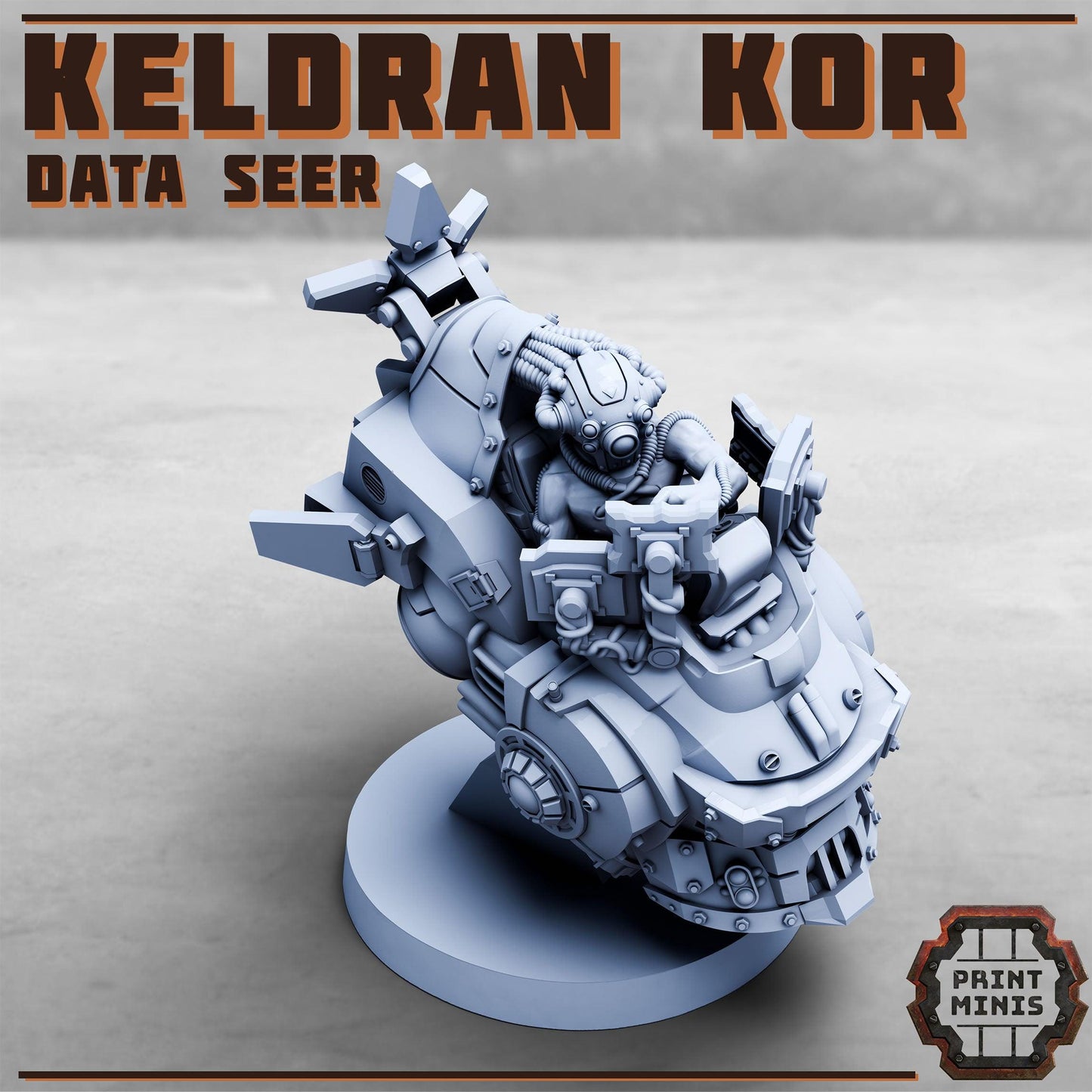 Data Seer, Modular Sci-Fi Miniatures by Print Minis, Grimdark Wargames Proxy