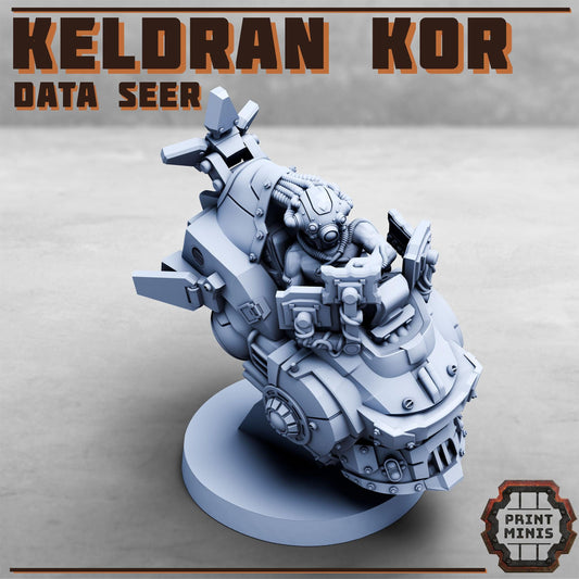 Data Seer, Modular Sci-Fi Miniatures by Print Minis, Grimdark Wargames Proxy