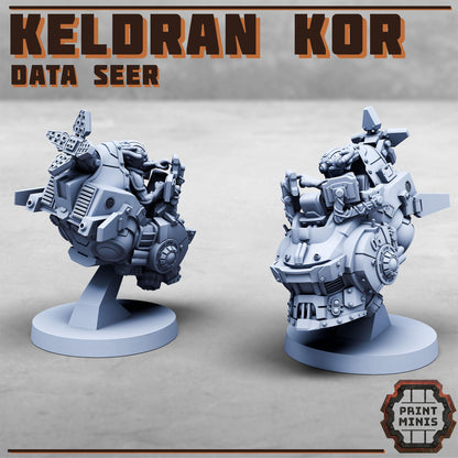 Data Seer, Modular Sci-Fi Miniatures by Print Minis, Grimdark Wargames Proxy