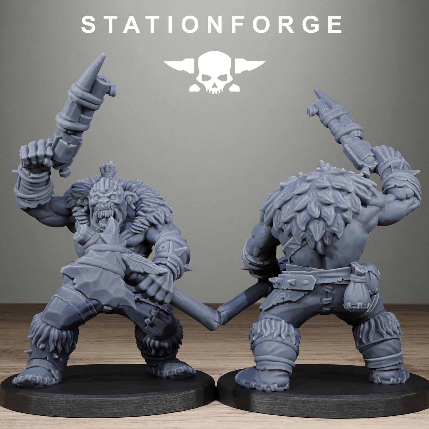 Orkaz Wild Squad, Space-Faring Orkish Menace Sculpted by STATIONFORGE for Wargames set in the Grimdark Future