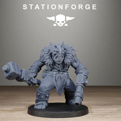 Orkaz Wild Squad, Space-Faring Orkish Menace Sculpted by STATIONFORGE for Wargames set in the Grimdark Future