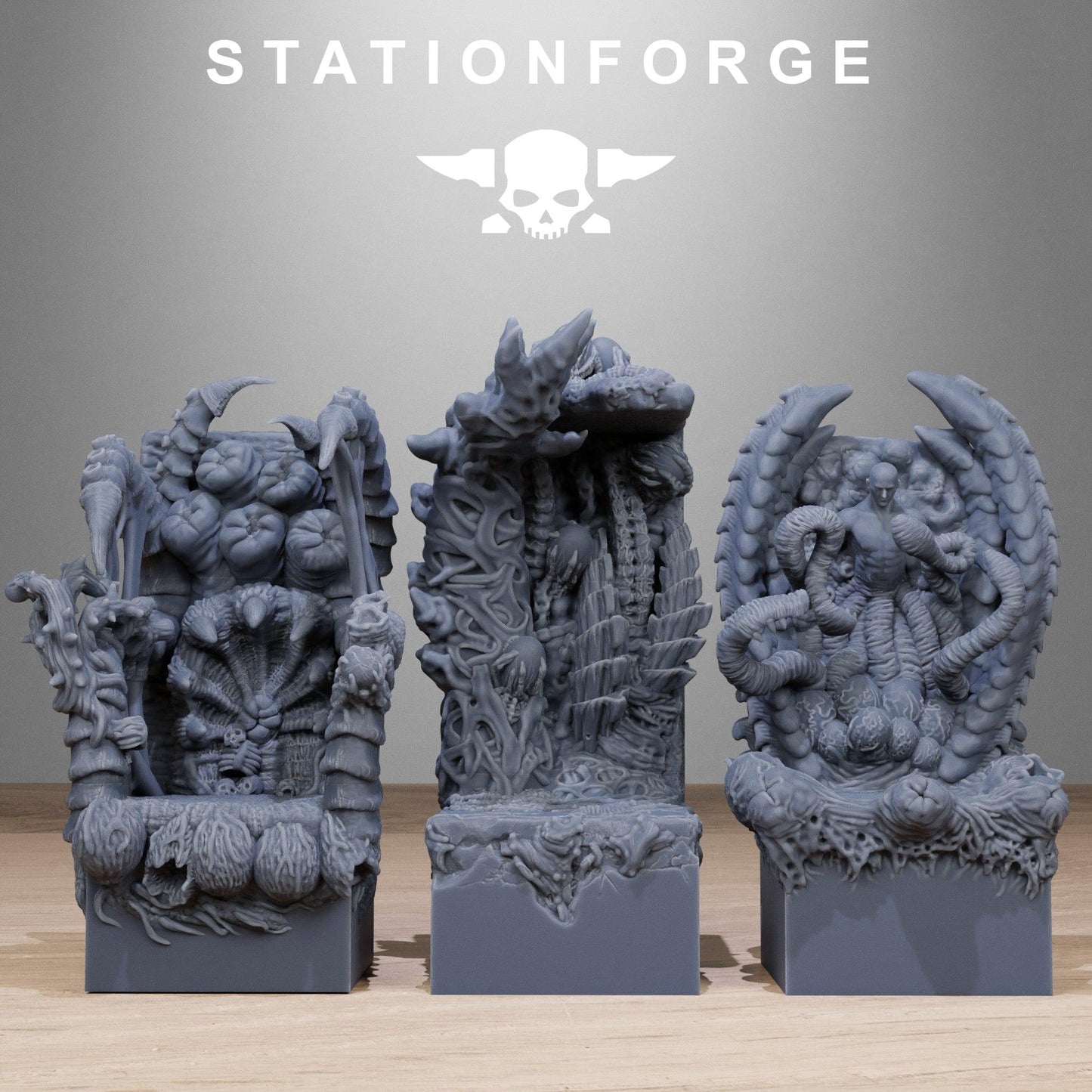 Xenarid Diorama Stands, Sci-Fi Bug Alien Miniatures by STATIONFORGE, Grimdark Wargames Proxy