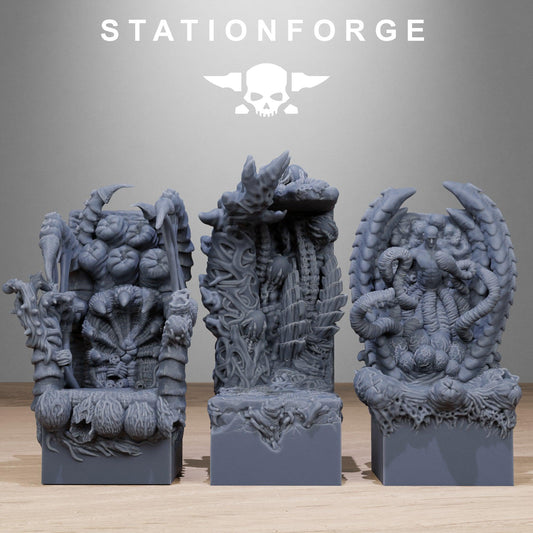 Xenarid Diorama Stands, Sci-Fi Bug Alien Miniatures by STATIONFORGE, Grimdark Wargames Proxy