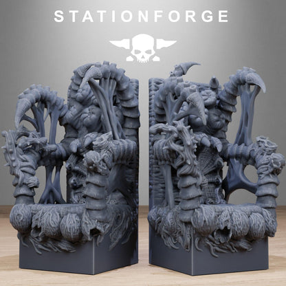 Xenarid Diorama Stands, Sci-Fi Bug Alien Miniatures by STATIONFORGE, Grimdark Wargames Proxy