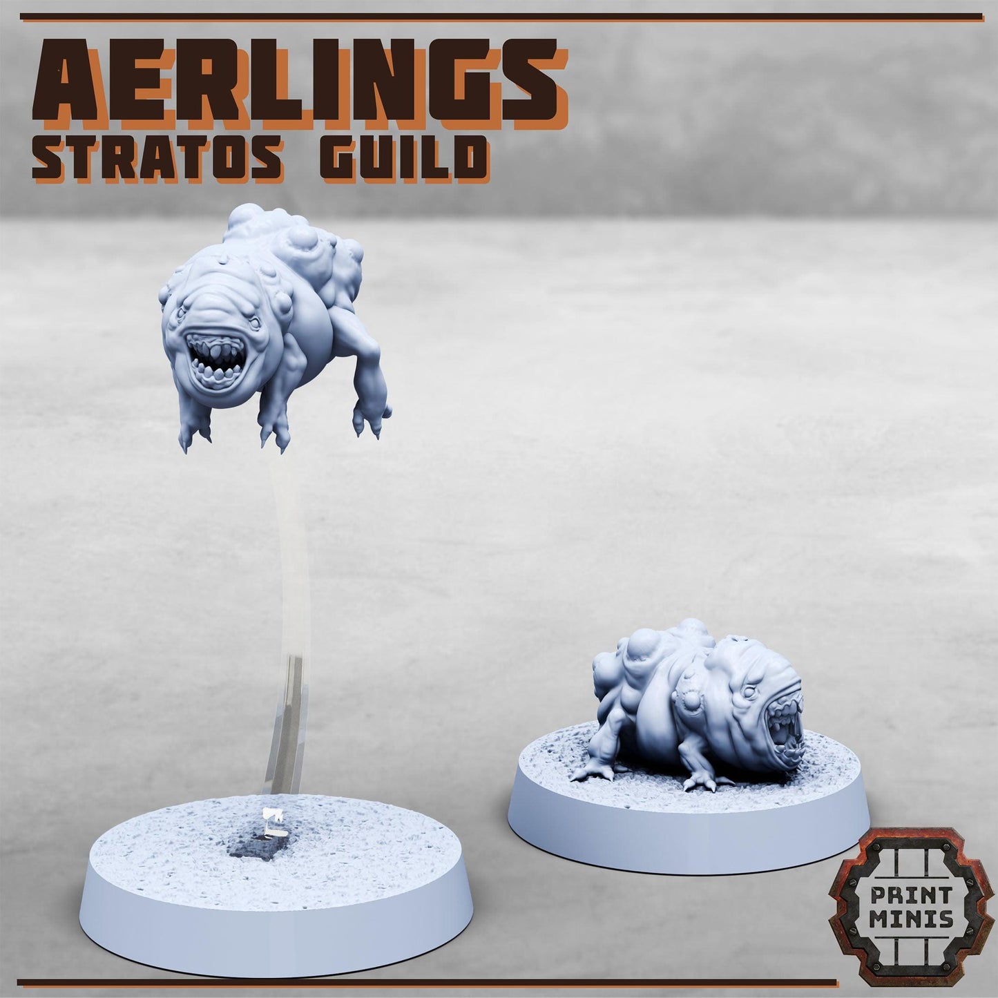 Stratos Guild + Aerlings x2, Sci-Fi Grimdark Civilians by Print Minis, Hive City Skirmish