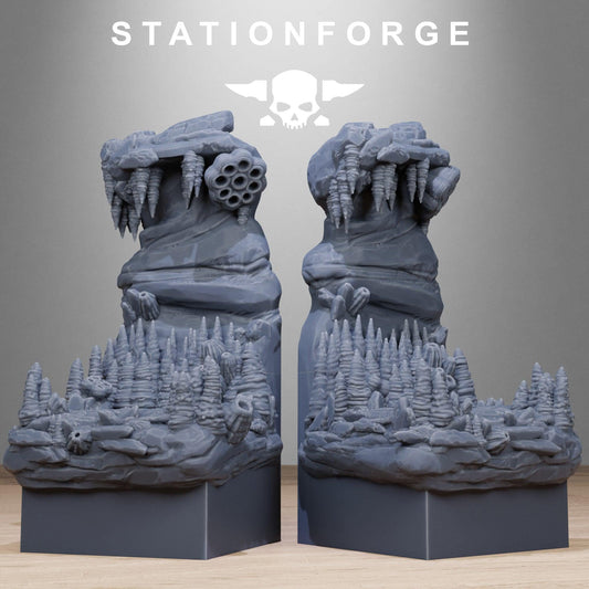 Rocks Diorama Stands, Sci-Fi Grimdark Terrain by STATIONFORGE