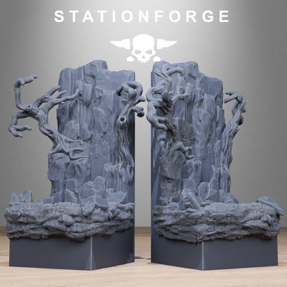 Rocks Diorama Stands, Sci-Fi Grimdark Terrain by STATIONFORGE