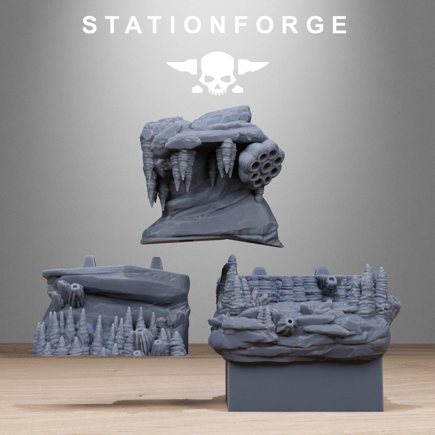 Rocks Diorama Stands, Sci-Fi Grimdark Terrain by STATIONFORGE