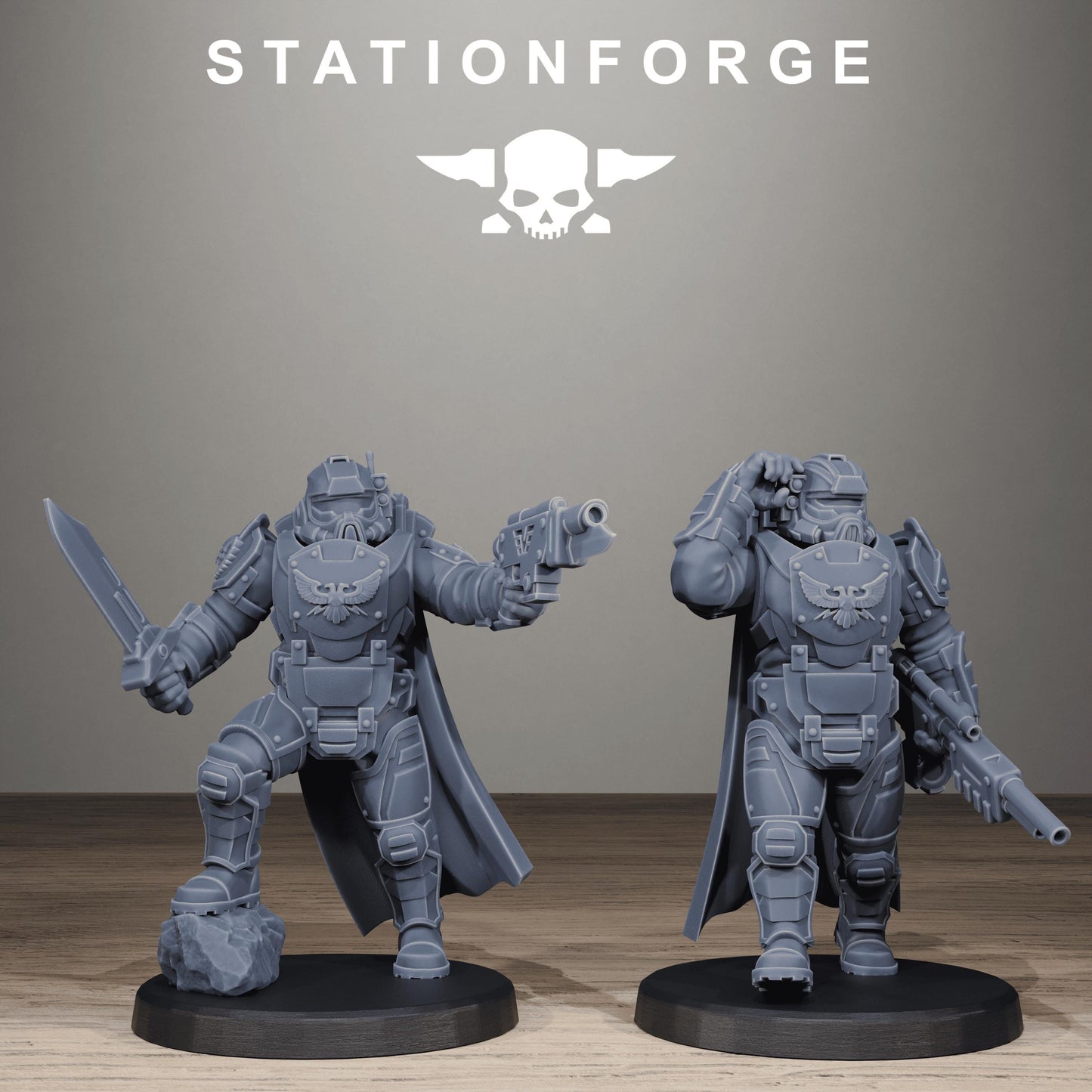 Vaskar Heavy Squad, Modular Sci-Fi Marine warriors by STATIONFORGE, Grimdark Wargames Proxy