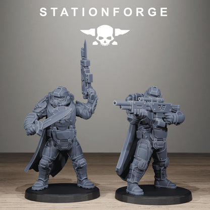 Vaskar Heavy Squad, Modular Sci-Fi Marine warriors by STATIONFORGE, Grimdark Wargames Proxy