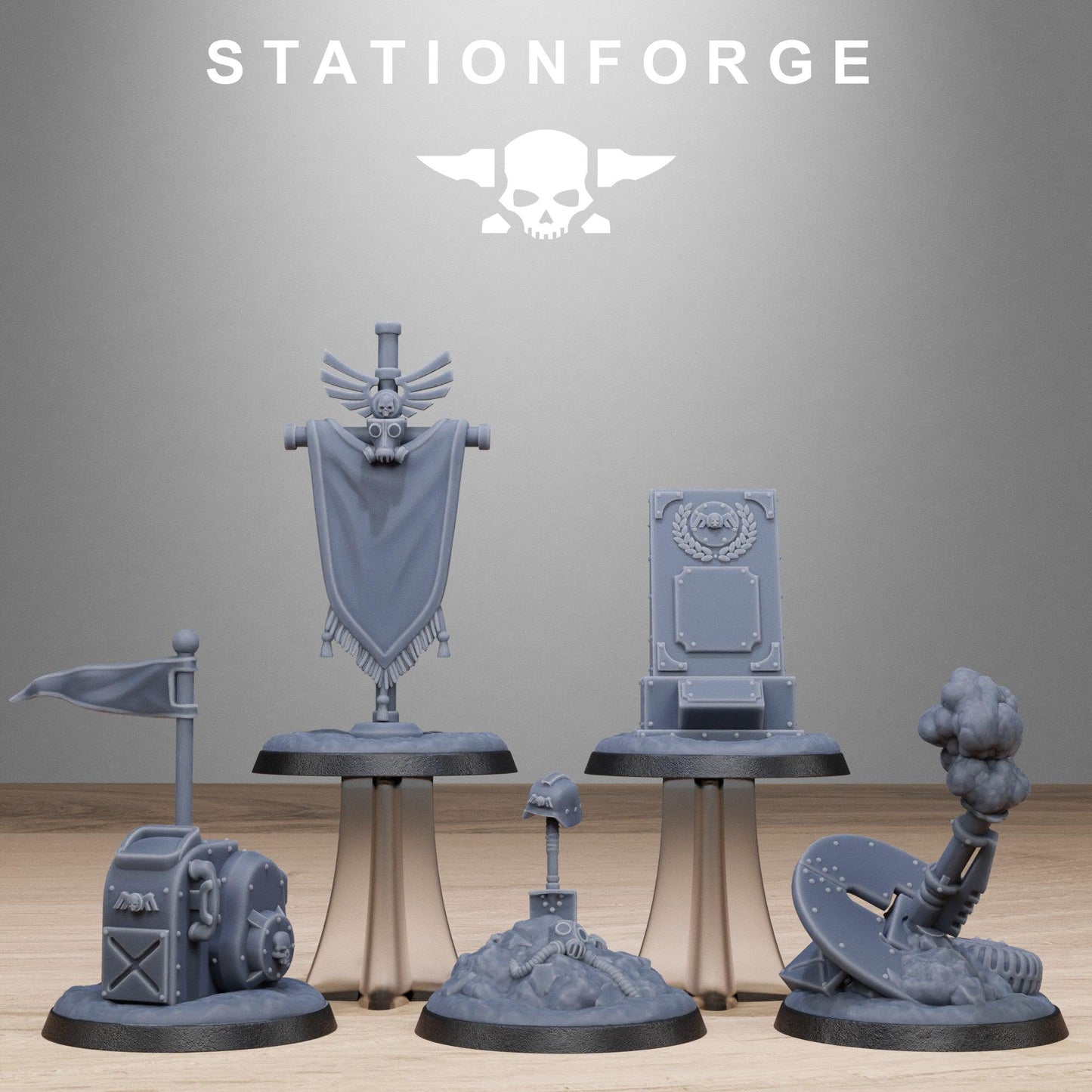 GrimGuard Objective Marker, Modular Sci-Fi Imperial Infantry by STATIONFORGE, Grimdark Wargames Proxy