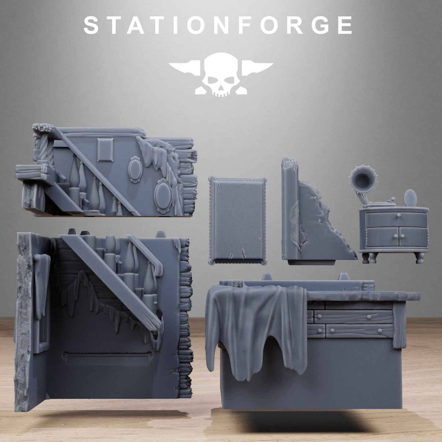 Wasteland Diorama Stands, Sci-Fi Grimdark Terrain by STATIONFORGE