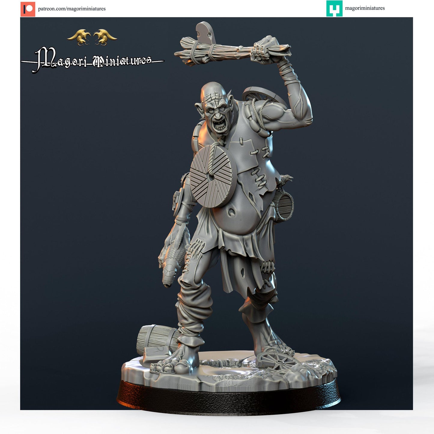 Grimdark Giant, Modular Sci-Fi Miniatures by Magori, Grimdark Wargames Proxy
