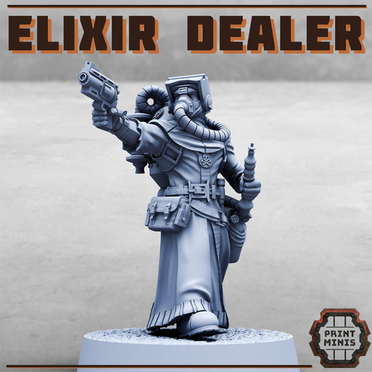 Elixir Dealer, Sci-Fi Grimdark Civilians by Print Minis, Hive City Skirmish