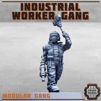 Industrial Worker Gang, Sci-Fi Grimdark Civilians by STATIONFORGE, Hive City Skirmish