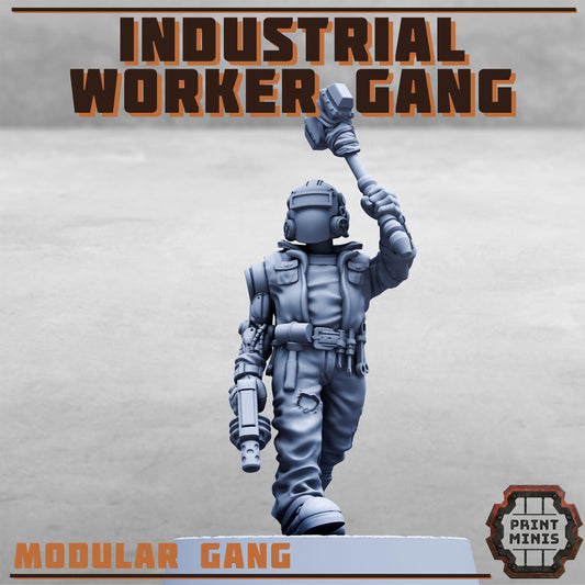 Industrial Worker Gang, Sci-Fi Grimdark Civilians by STATIONFORGE, Hive City Skirmish