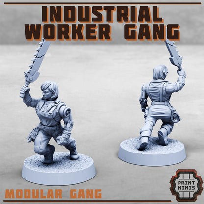 Industrial Worker Gang, Sci-Fi Grimdark Civilians by STATIONFORGE, Hive City Skirmish
