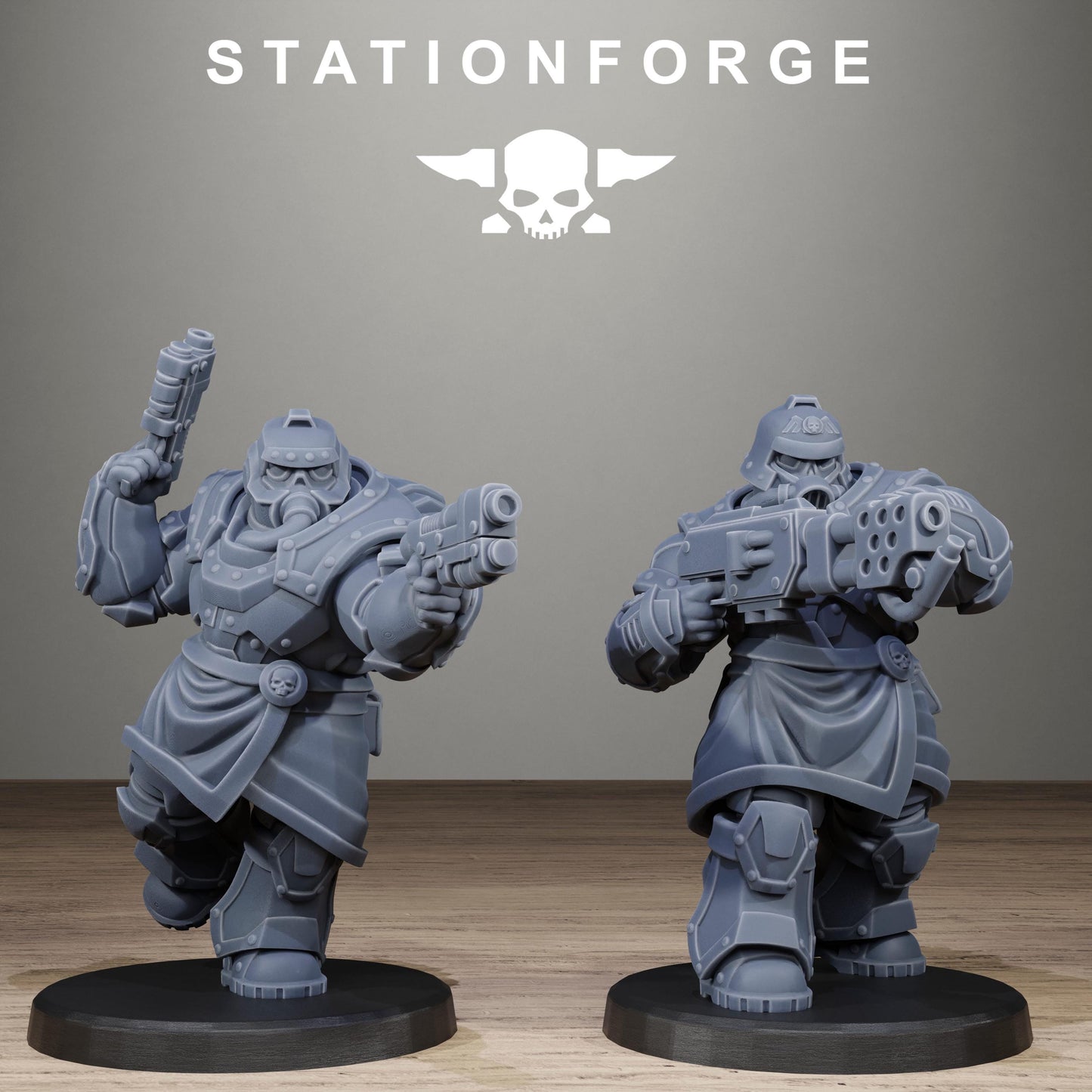 Grimguard Skull Wardens, Modular Sci-Fi Imperial Infantry by STATIONFORGE, Grimdark Wargames Proxy