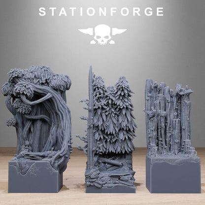 Forest Diorama Stands, Sci-Fi Grimdark Terrain by STATIONFORGE