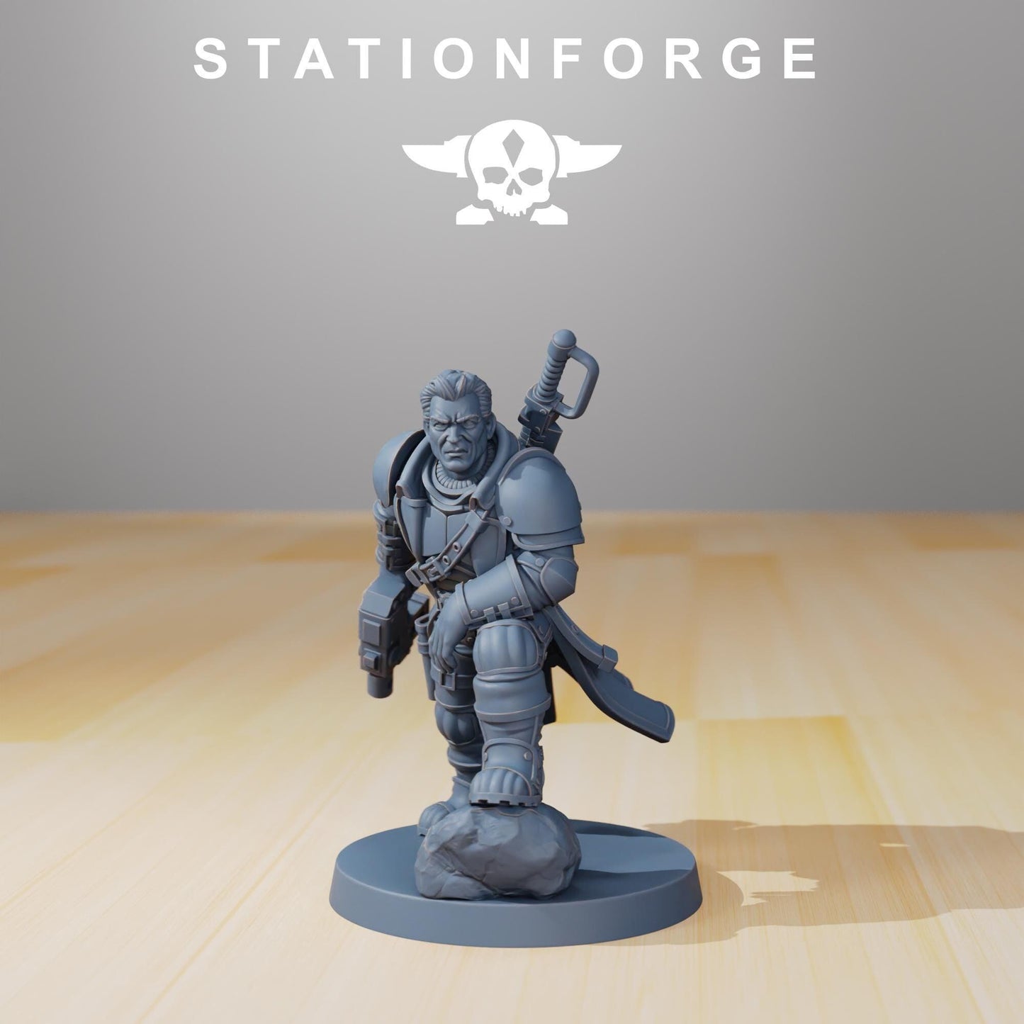 Vaskar Colonel Mikhail, Death Korps Proxy, Sci-Fi Wargames Miniatures by STATIONFORGE