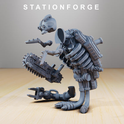 Scavenger Assassinators, Space Techno-bots, modular Sci-Fi warriors by STATIONFORGE, Sci-Fi Wargames Cyber-themed Grimdark miniatures