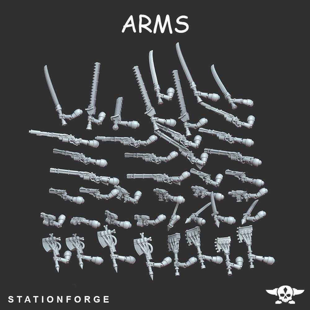 Scavenger Bikers, Space Techno-bots, modular Sci-Fi warriors by STATIONFORGE, Sci-Fi Wargames Cyber-themed Grimdark miniatures