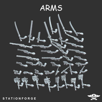 Scavenger Bikers, Space Techno-bots, modular Sci-Fi warriors by STATIONFORGE, Sci-Fi Wargames Cyber-themed Grimdark miniatures