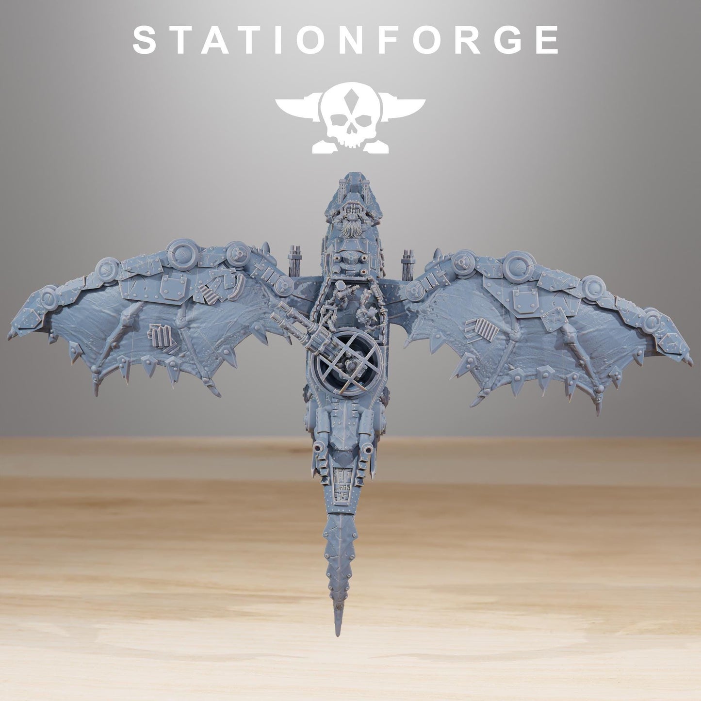 Orkaz Dragon Bomba, Space-Faring Orkish Menace Sculpted by STATIONFORGE, Grimdark Compatible, Sci-Fi Wargame Scale