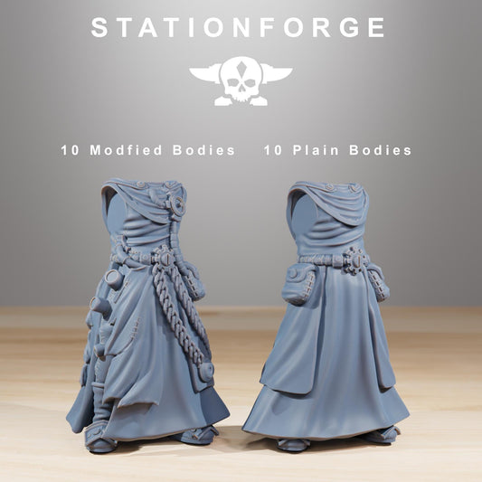 Forager Preachers, Space Techno-bots, modular Sci-Fi warriors by STATIONFORGE, Sci-Fi Wargames Cyber-themed Grimdark miniatures