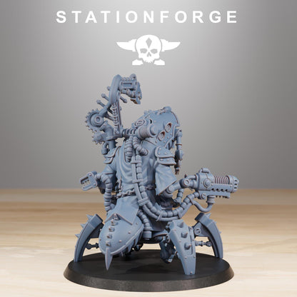 Scavenger Buglator, Space Techno-bots, modular Sci-Fi warriors by STATIONFORGE, Sci-Fi Wargames Cyber-themed Grimdark miniatures