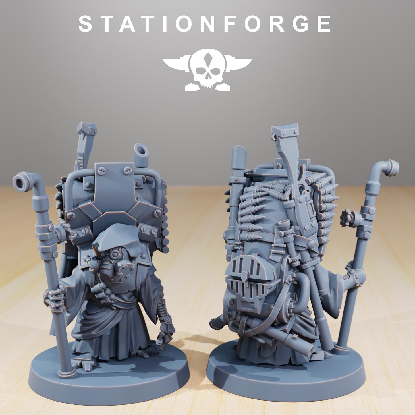 Scavenger Junkards, Space Techno-bots, modular Sci-Fi warriors by STATIONFORGE, Sci-Fi Wargames Cyber-themed Grimdark miniatures