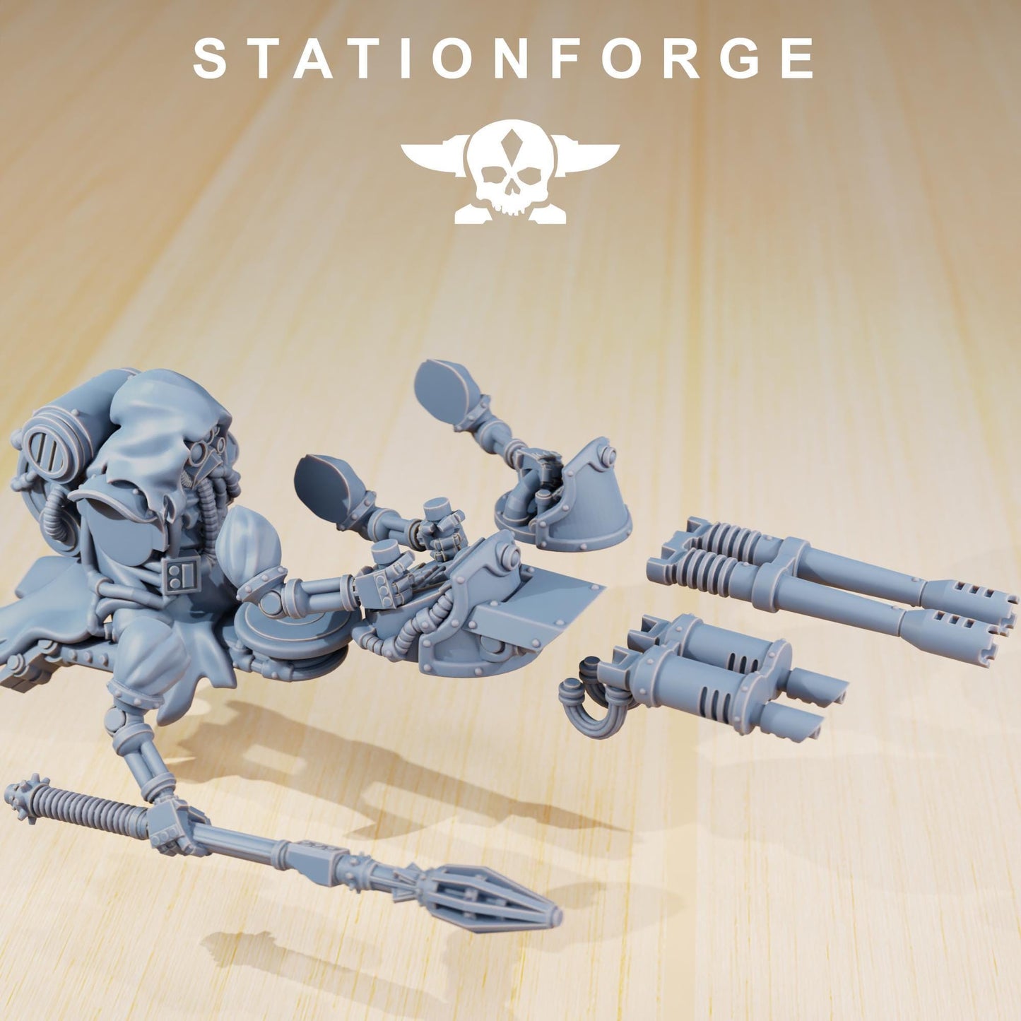 Scavenger Alpha Rider Miniature, Sci-Fi Techno-bot Warrior by STATIONFORGE