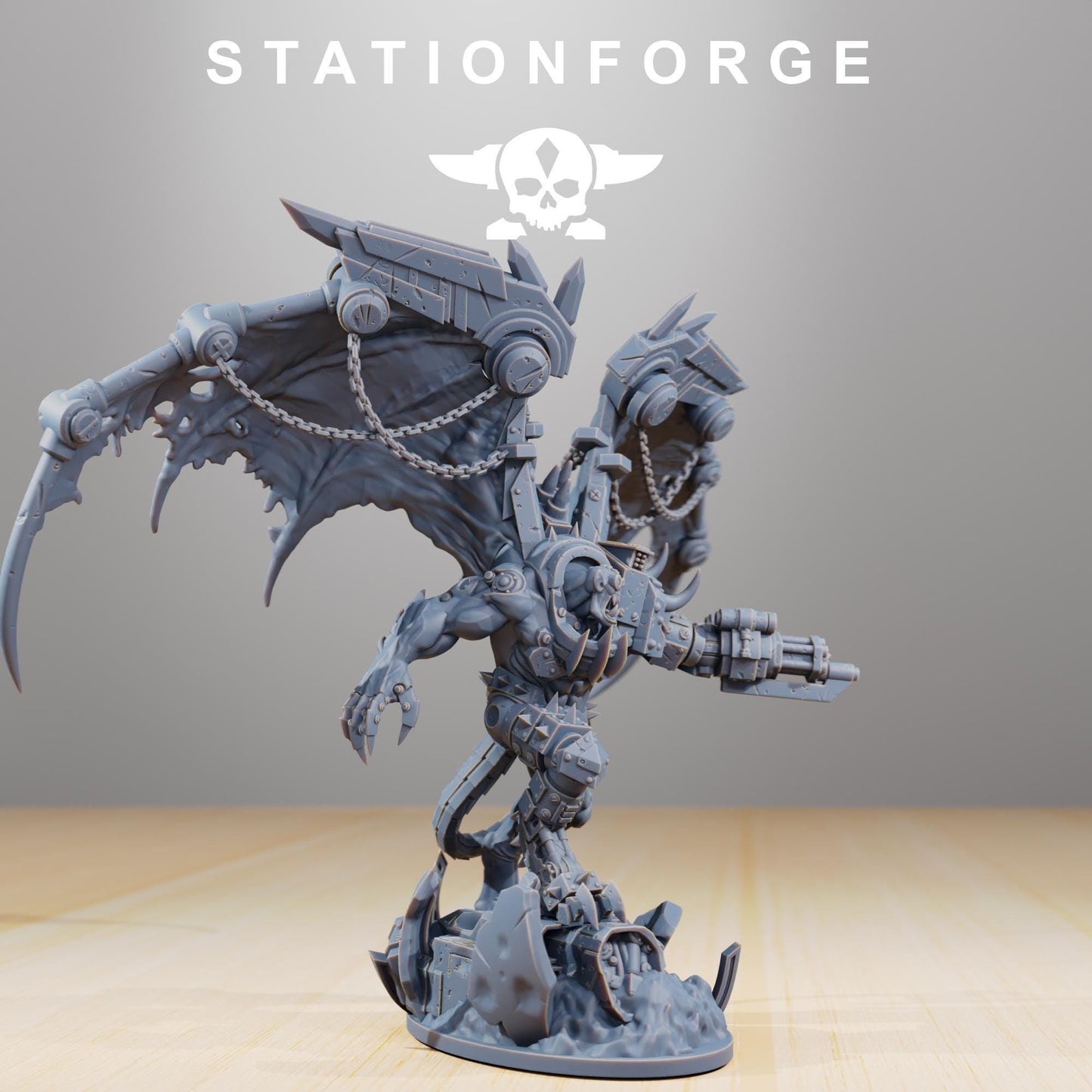 Orkaz Thazaron, Space-Faring Orkish Menace Sculpted by STATIONFORGE, Grimdark Compatible, Sci-Fi Wargame Scale