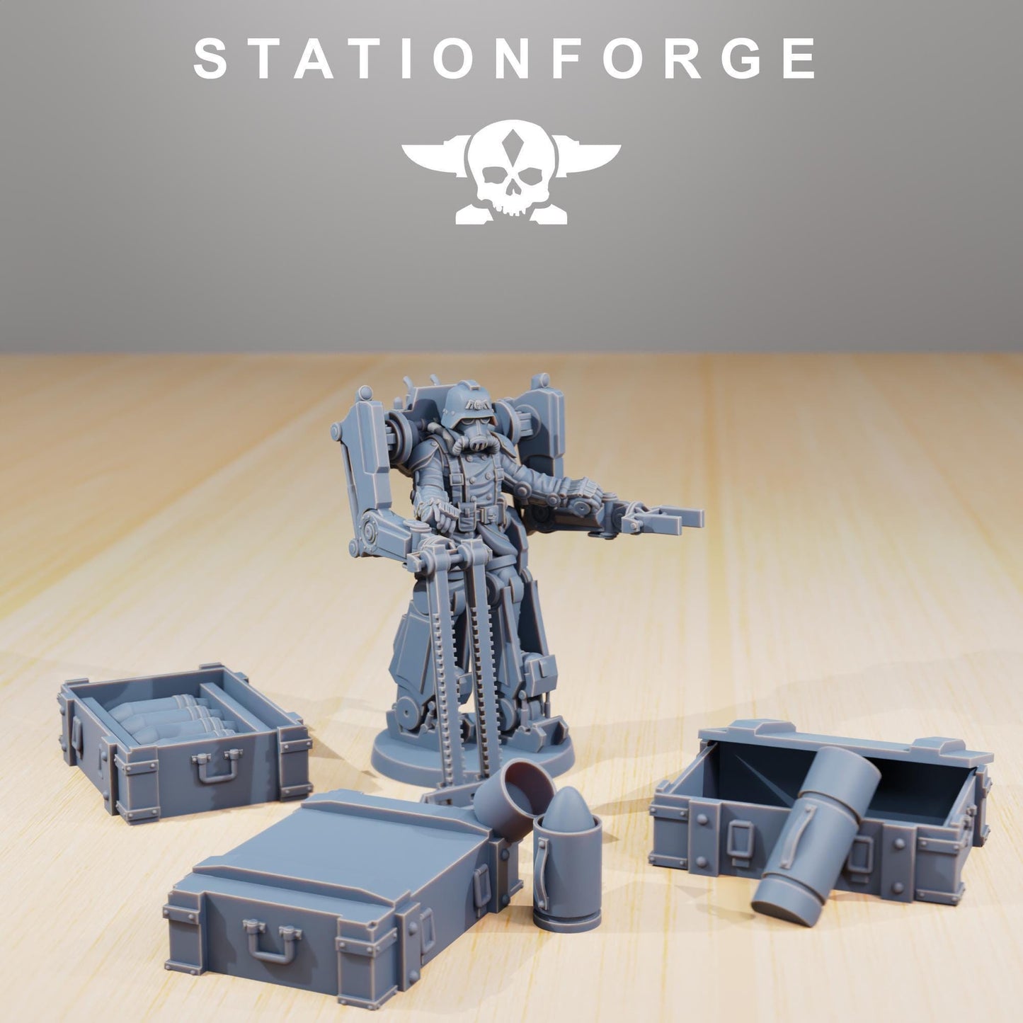 GrimGuard Light Artillery, Sci-Fi Wargame Proxy, STATIONFORGE Modular Miniature